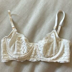 Aerie White Lacy Bra